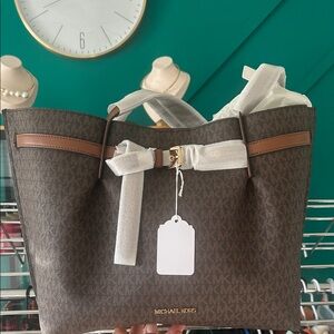 Michael Kors Dark Brown Monogram Tote